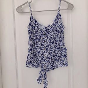 H&M floral tank button down tie end